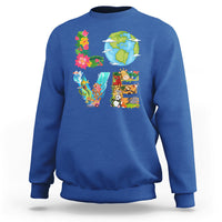 Earth Day Sweatshirt Peace Love Earth Love Your Mother Go Planet Ocean Wildlife Protection - Wonder Print Shop