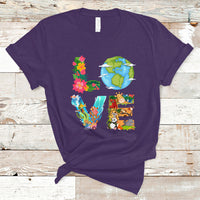 Earth Day T Shirt Peace Love Earth Love Your Mother Go Planet Ocean Wildlife Protection - Wonder Print Shop