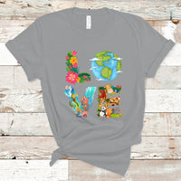Earth Day T Shirt Peace Love Earth Love Your Mother Go Planet Ocean Wildlife Protection - Wonder Print Shop