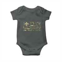 Scout Law Values Baby Onesie American Camo Flag Retro Vintage