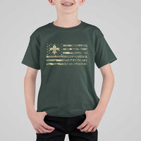 Scout Law Values T Shirt For Kid American Camo Flag Retro Vintage