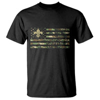 Scout Law Values T Shirt American Camo Flag Retro Vintage