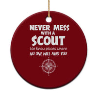 Funny Scout Ceramic Ornament Never Mess With A Scout Compass - Wonder Print Shop