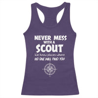 Funny Scout Racerback Tank Top Never Mess With A Scout Compass