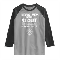 Funny Scout Raglan Shirt Never Mess With A Scout Compass