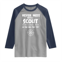Funny Scout Raglan Shirt Never Mess With A Scout Compass