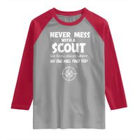 Funny Scout Raglan Shirt Never Mess With A Scout Compass
