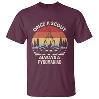 Funny Scout T Shirt Once A Scout Always A Pyromaniac Adventure Retro
