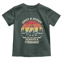 Funny Scout Toddler T Shirt Once A Scout Always A Pyromaniac Adventure Retro