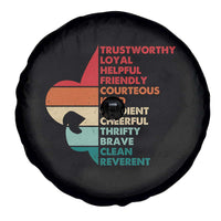Retro Scout Law Values Spare Tire Cover Vintage Fleur-de-Lis