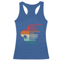 Retro Scout Law Values Racerback Tank Top Vintage Fleur-de-Lis