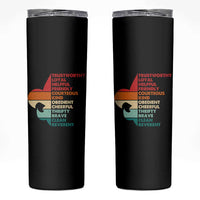 Retro Scout Law Values Skinny Tumbler Vintage Fleur-de-Lis