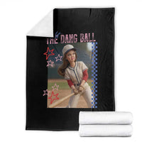 Hit The Dang Ball Funny Doll Baseball Graphic Throw Blanket Sassy Sports Fan Gift