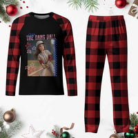 Hit The Dang Ball Funny Doll Baseball Graphic Plaid Pajama Set Sassy Sports Fan Gift