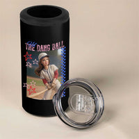 Hit The Dang Ball Funny Doll Baseball Graphic 4 in 1 Can Cooler Tumbler Sassy Sports Fan Gift