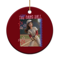 Hit The Dang Ball Funny Doll Baseball Graphic Ceramic Ornament Sassy Sports Fan Gift