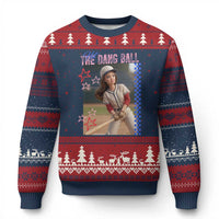 Hit The Dang Ball Funny Doll Baseball Graphic Ugly Christmas Sweater Sassy Sports Fan Gift