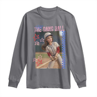 Hit The Dang Ball Funny Doll Baseball Graphic Long Sleeve Shirt Sassy Sports Fan Gift