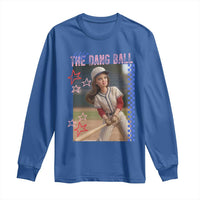 Hit The Dang Ball Funny Doll Baseball Graphic Long Sleeve Shirt Sassy Sports Fan Gift