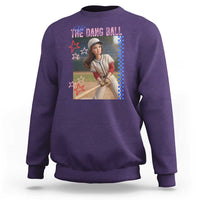 Hit The Dang Ball Funny Doll Baseball Graphic Sweatshirt Sassy Sports Fan Gift