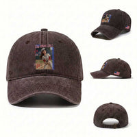 Hit The Dang Ball Funny Doll Baseball Graphic Washed Cotton Baseball Cap Sassy Sports Fan Gift