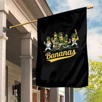 Cool Bananas Squad Playing Baseball Graphic Garden Flag for Sports Fans Entertainment