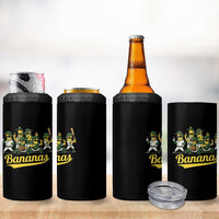 Cool Bananas Squad Playing Baseball Graphic 4 in 1 Can Cooler Tumbler for Sports Fans Entertainment
