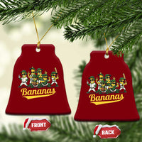 Cool Bananas Squad Playing Baseball Graphic Ceramic Ornament for Sports Fans Entertainment