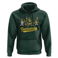 Cool Bananas Squad Playing Baseball Graphic Hoodie for Sports Fans Entertainment