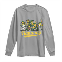 Cool Bananas Squad Playing Baseball Graphic Long Sleeve Shirt for Sports Fans Entertainment