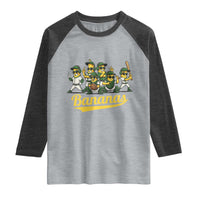 Cool Bananas Squad Playing Baseball Graphic Raglan Shirt for Sports Fans Entertainment