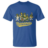 Cool Bananas Squad Playing Baseball Graphic T Shirt for Sports Fans Entertainment