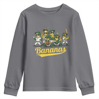 Cool Bananas Squad Playing Baseball Graphic Youth Sweatshirt for Sports Fans Entertainment