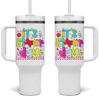 Groovy Texas STAAR Day Tumbler With Handle Don't Stress Do Your Best Teacher Student Motivation