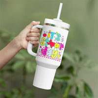 Groovy Texas STAAR Day Tumbler With Handle Don't Stress Do Your Best Teacher Student Motivation