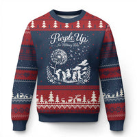 Purple Up For Military Kids Dandelion Inspirational Ugly Christmas Sweater Month of the Military Child Awareness Brat Support