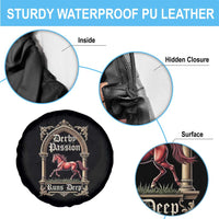 Derby Passion Runs Deep Elegant Horse Racing Spare Tire Cover Vintage Gothic Arch Equestrian Thoroughbred Lover