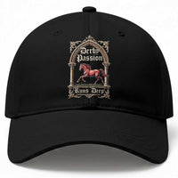 Derby Passion Runs Deep Elegant Horse Racing Baseball Cap Vintage Gothic Arch Equestrian Thoroughbred Lover