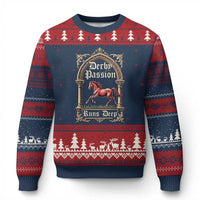 Derby Passion Runs Deep Elegant Horse Racing Ugly Christmas Sweater Vintage Gothic Arch Equestrian Thoroughbred Lover
