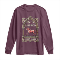 Derby Passion Runs Deep Elegant Horse Racing Long Sleeve Shirt Vintage Gothic Arch Equestrian Thoroughbred Lover