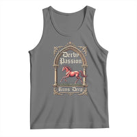 Derby Passion Runs Deep Elegant Horse Racing Tank Top Vintage Gothic Arch Equestrian Thoroughbred Lover