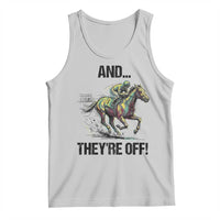 And They’re Off Colorful Horse Racing Sketch Tank Top Jockey and Thoroughbred Sprinting Race Day