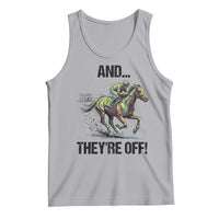 And They’re Off Colorful Horse Racing Sketch Tank Top Jockey and Thoroughbred Sprinting Race Day
