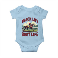Track Life Best Life Horse Racing Enthusiast Baby Onesie Retro Jockey and Racehorse Trackside Southern Equestrian