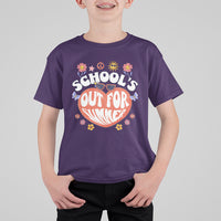 Summer Break T Shirt For Kid Retro Last Day of School's Out For Summer Teacher Boys Girls - Wonder Print Shop