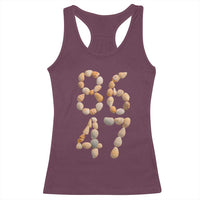 86 47 Seashell Subtle Summer Coastal Graphic Racerback Tank Top Viral Beach Walk Political Satire