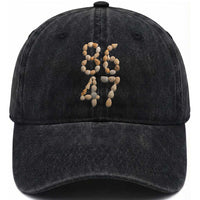 86 47 Seashell Subtle Summer Coastal Graphic Washed Cotton Baseball Cap Viral Beach Walk Political Satire