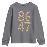 86 47 Seashell Subtle Summer Coastal Graphic Youth Sweatshirt Viral Beach Walk Political Satire