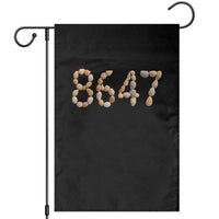 86 47 Seashell Beach Walk Graphic Garden Flag Subtle Coastal Summer Political Satire