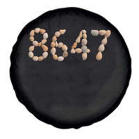 86 47 Seashell Beach Walk Graphic Spare Tire Cover Subtle Coastal Summer Political Satire
